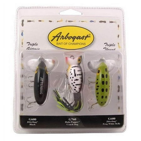 Arbogast Triple Threat Legendarey Fishing Lure Hard Bait Topwater Assortment
