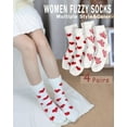 thumbnail image 2 of Fuzzy Socks for Women, Warm Cozy Fluffy Thick Plush Sleeping Slipper Socks Stocking Stuffer Gifts, 2 of 6