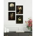 thumbnail image 4 of Drsoum Flower wall art Poppies Floral Classic Wall Prints Modern Farmhouse Bedroom Living room Kitch Decor 8x10in4pcs Brown 8x10in4pcs Black Framed, 4 of 6