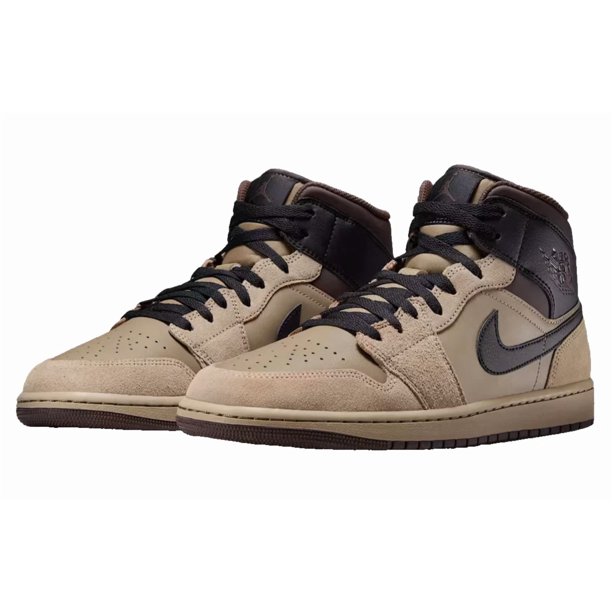 Ni - ke Ni - ke Air Jordan 1 Mid 'Khaki Black' Men's Basketball Shoes Sz 12 HV6422-200 NEW