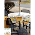 thumbnail image 5 of Outdoor Tablecloth with Umbrella Hole for Patio/Picnic/Party/Camping, Eucalyptus Leaves Waterproof Table Cloth Square Cover Washable, Daisy Flower Spring Watercolor Country Floral Bee (60"x 60"), 5 of 8