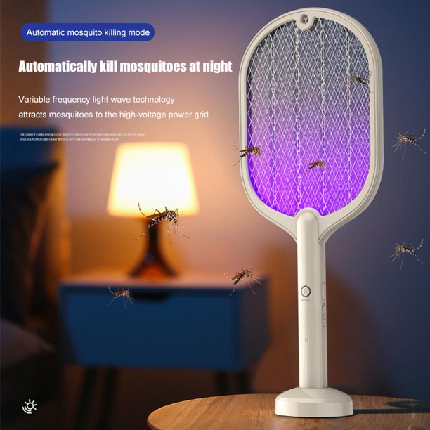 Matamoscas De Insectos Matamoscas eléctrico para insectos, matamosquitos con luz LED recargable por USB (beige) Wdftyju Libre de BPA