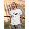 thumbnail image 2 of Grunge Paw Print T-Shirt Men -Image by Shutterstock, Male 4X-Large, 2 of 4