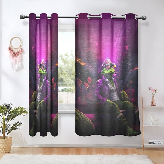 Frog Suit Blackout Curtains Thermal Insulation 63 inch Grommet for Bedroom Living Room Bathroom Kitchen Windows 2 Pack