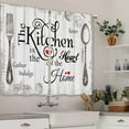 thumbnail image 3 of Farmhouse Rustic Kitchen Curtains Wooden Wood Small Short Cafe Window Curtains Vintage Fork Spoon Retro Rod Pocket Bathroom Living Room Bedroom Window Drapes Treatment 2 Panels (26x24 Inch), 3 of 8