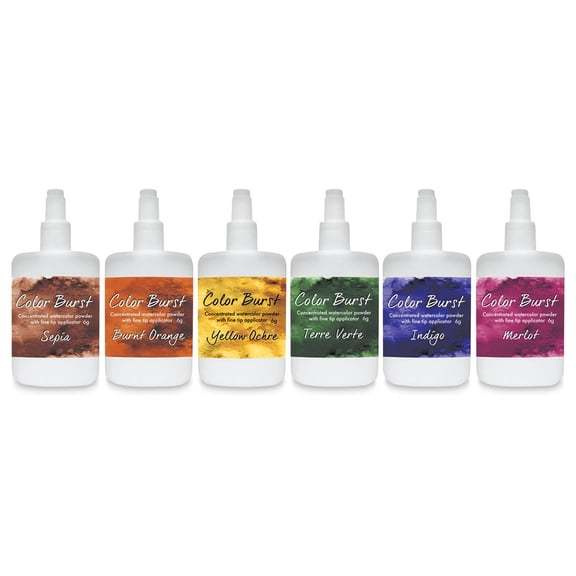 Color Burst Watercolor Powders - Set of 6, Earth Tones