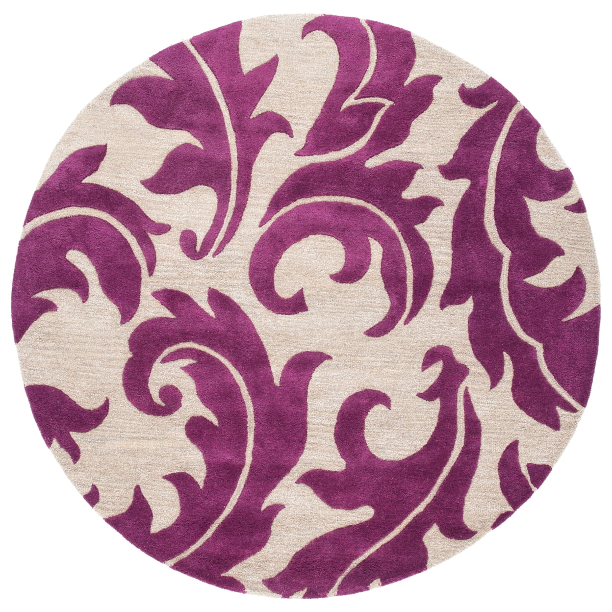 SAFAVIEH Soho Blair Floral Wool Area Rug, Purple/Beige, 5' x 8'