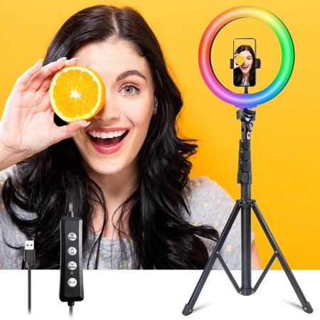 10-inch LED Ring light Kit with stand adjustable 6000K makeup phone camera