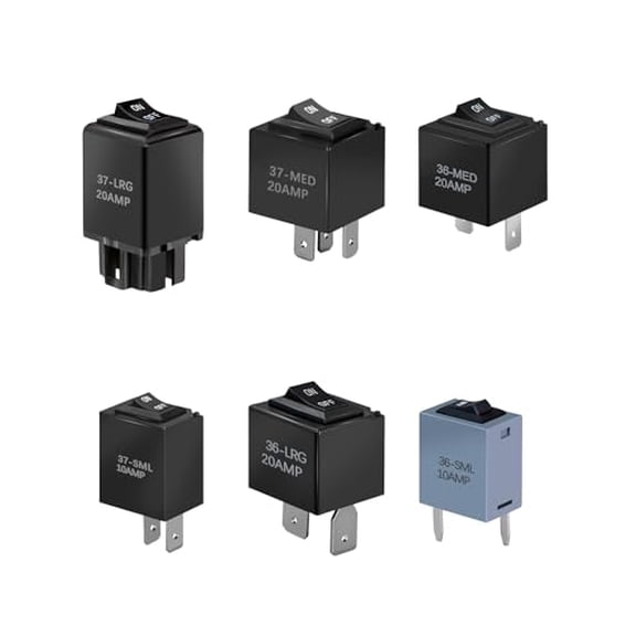 9038 Relay Bypass Switch, Relay Bypass Switch Kit, Replacement 9036 9037, Fit for Domestic GM BMW, Audi, Chrysler, 6-Pack, Black$$Vehicle Parts & Accessories
