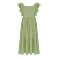 thumbnail image 6 of Diufon Girls Maxi Dress Summer Casual Ruffle Cap Sleeve A-Line Boho Long Dresses Cotton Linen Flowy Dress, 6 of 9