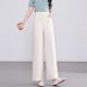 thumbnail image 4 of Pantalones de Pierna Ancha Casuales para Mujer, Blancos, 4 of 5