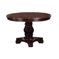 thumbnail image 5 of Gorgeous Dark Brown Traditonal Dining Room 5pc Set Round Dining Table 4x Chairs Faux Leather Pedestal Base Formal Kitchen, 5 of 10