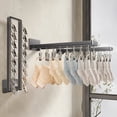 thumbnail image 2 of Clip Drying Hanger, Wall Mounted Windproof Foldable Sock Drying Rack  for Camping 16 Clips 43.3cm/17in, 2 of 7