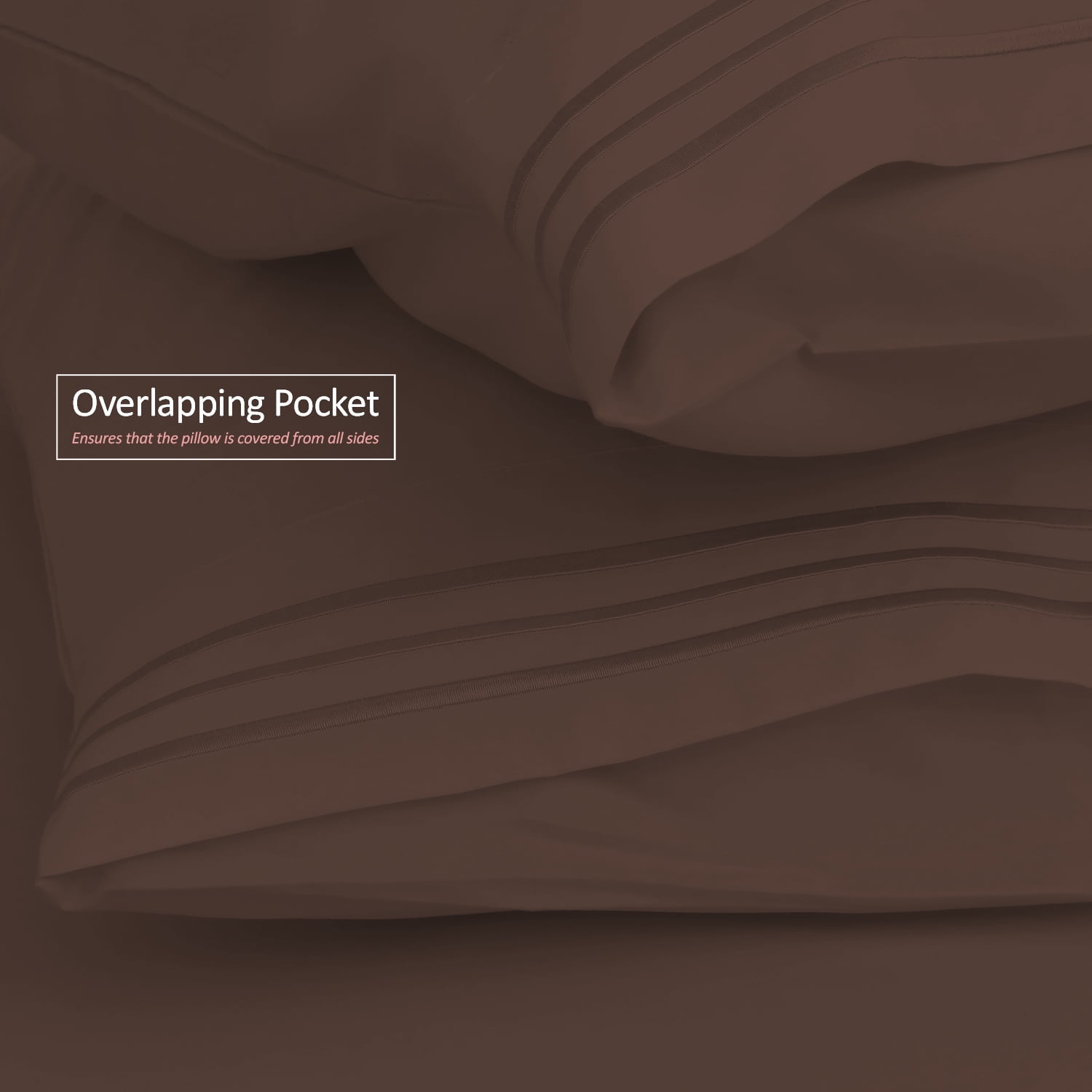 Clara Clark Premier 1800 Microfiber Collection 3-Line Bed Sheet Set, Full Size, Chocolate Brown