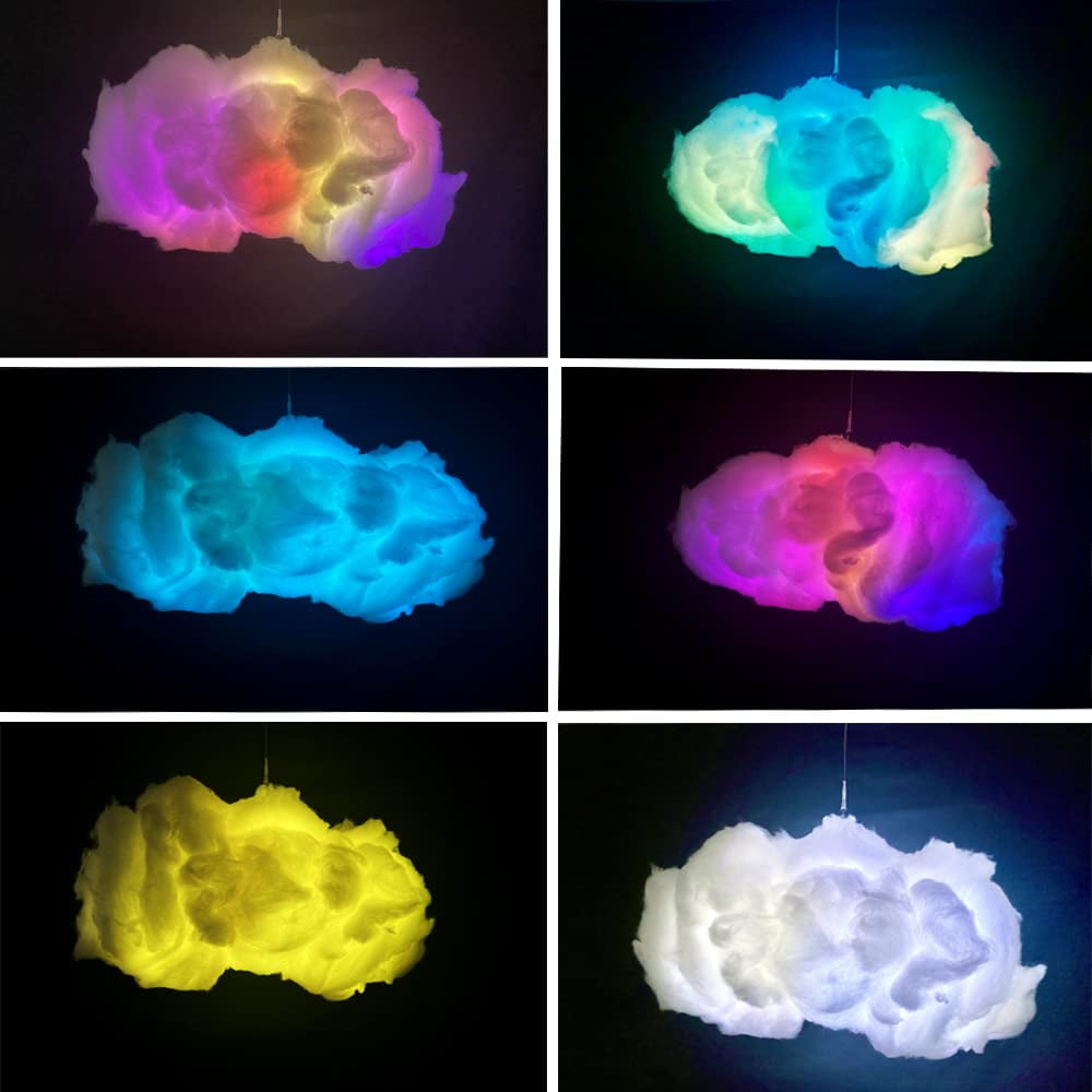 Tetou Cloud Lightning Light 23.6 inches Modern Multicolor Music Sync 2-Lights Wireless USB-Powered