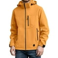 thumbnail image 2 of ZHOGXU Women's Hooded Coat With Pockets Long Sleeve Solid Color Zipper Windproof Comfortable Stylish Jacket For Casual Daily Wear Orange1 L, 2 of 4