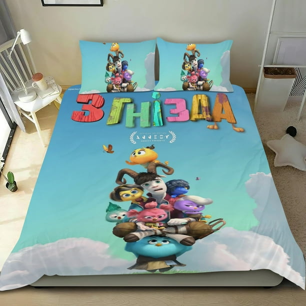 Fuera del Nido Conjunto de sábanas temático, trío de piezas, cómodo y amigable con la piel, diseño único, regalo de decoración para el hogar para familiares, amigos y fans,135cm *200cm