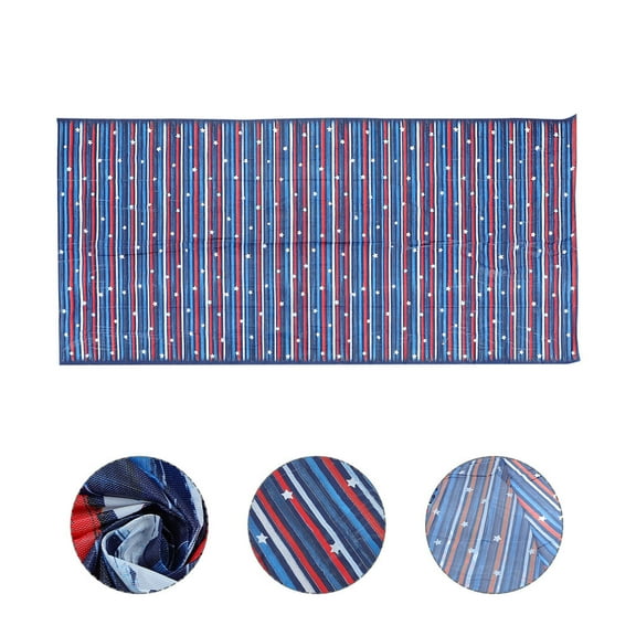 WHAMVOX Patriotic Tablecloth with Star Strip Pattern for Decoration Assorted Color PE 4th of July Rectangle Tablecloth