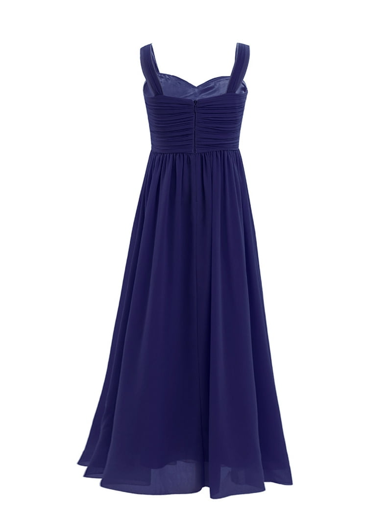 DPOIS Elegant Kids Wedding Bridesmaid Dress - Girls Chiffon Princess Formal  Ball Gown Navy Blue 10 - Walmart.com