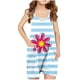 thumbnail image 1 of Odeerbi 5-13 Años Niñas Pantalones Cortos de Verano Sudadera Rayas Flor Impresión Camisola Romper Transpirable Cómodo Colgante Combinado Bib Pantalones Cortos Generales, 1 of 4