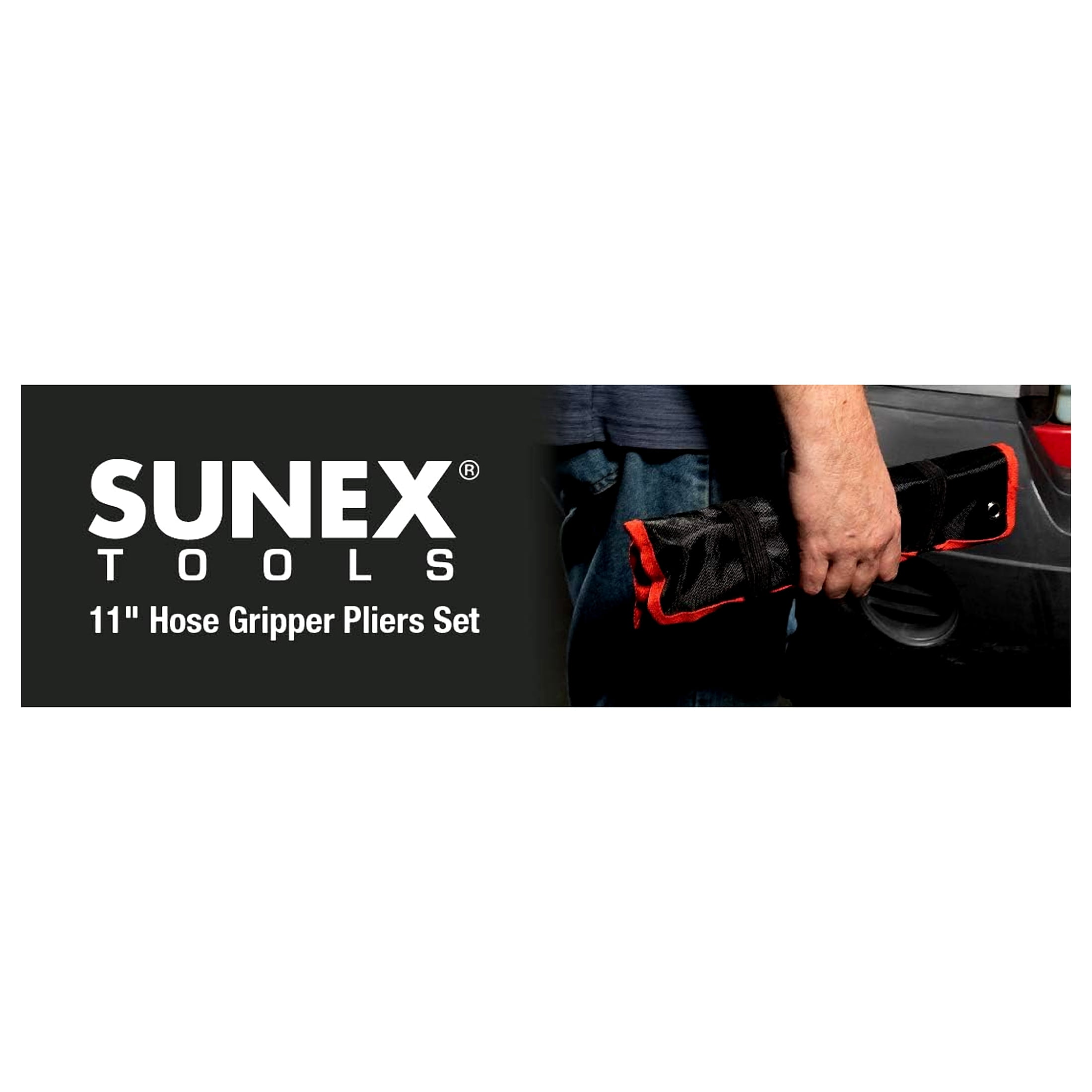 Sunex 3703V 3 Piece 11" Long Reach Hose Gripper Pliers Set
