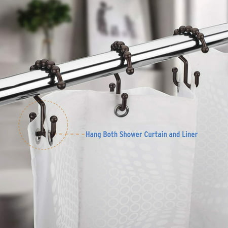 Tesnn Shower Curtain Hooks Plastic, How To Adjust A Shower Curtain Rod