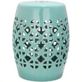 thumbnail image 1 of Safavieh Circle Lattice Ceramic Garden Stool in Robbins Egg Blue, 1 of 2