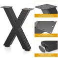 thumbnail image 3 of Furniture Legs Likapop, metal en forma de X, 16 pulgadas, color negro, juego de 2, 3 of 8