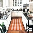 thumbnail image 2 of HearthHarmony Buffalo Plaid Rug 3x5 Ft Orange and White Checke Orange Rug Halloween Fall Door Mat Woven Cotton Washable Area Rugs Door Mat Outdoor Entrance for Front Porch Entryway Fall Farmhouse, 2 of 17