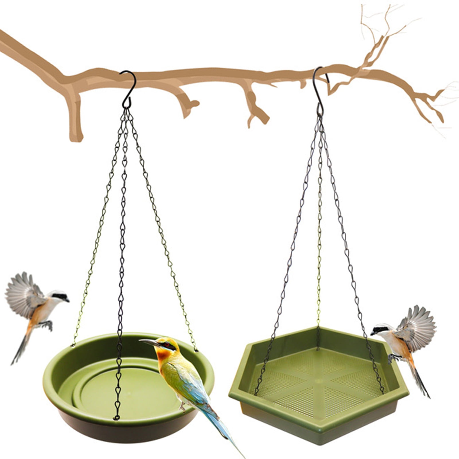 Cheers.US 1 Set Hanging Bird Feeder Tray, Platform Bird Feeder Hanging