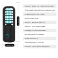 thumbnail image 4 of Bewildely Esterilizador de luz de 3W, desinfectante portátil USB recargable, lámpara UVC, esterilizador de ozono para el hogar, carga USB LED UVC Iluminación y accesorios negro Bewildely HA4904-02B, 4 of 6