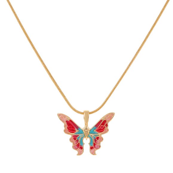 Enchantix Collier Ailes de Papillon, Collier Ailes, Flore, Stella, Musa, Tecna, Aisha, Ailes de Fée, Plaqué Or_cadeau Spécial