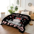 thumbnail image 2 of Just Girl Loves Hippos Blanket Soft Blankets and Throws Flannel Cozy Lightweight Quilt Gift Perfect for Bed Sofa Couch-60 x50 Medium for Teen, 2 of 6