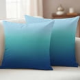 thumbnail image 2 of Teal Blue Ombre Outdoor Pillow Covers 24x24 Set of 2,Waterproof Patio Throw Pillowcase Protectors,Modern Abstract Art Gradient Aesthetics Decorative Pillow Shams Cushion Covers for Seat Bed Couch, 2 of 8