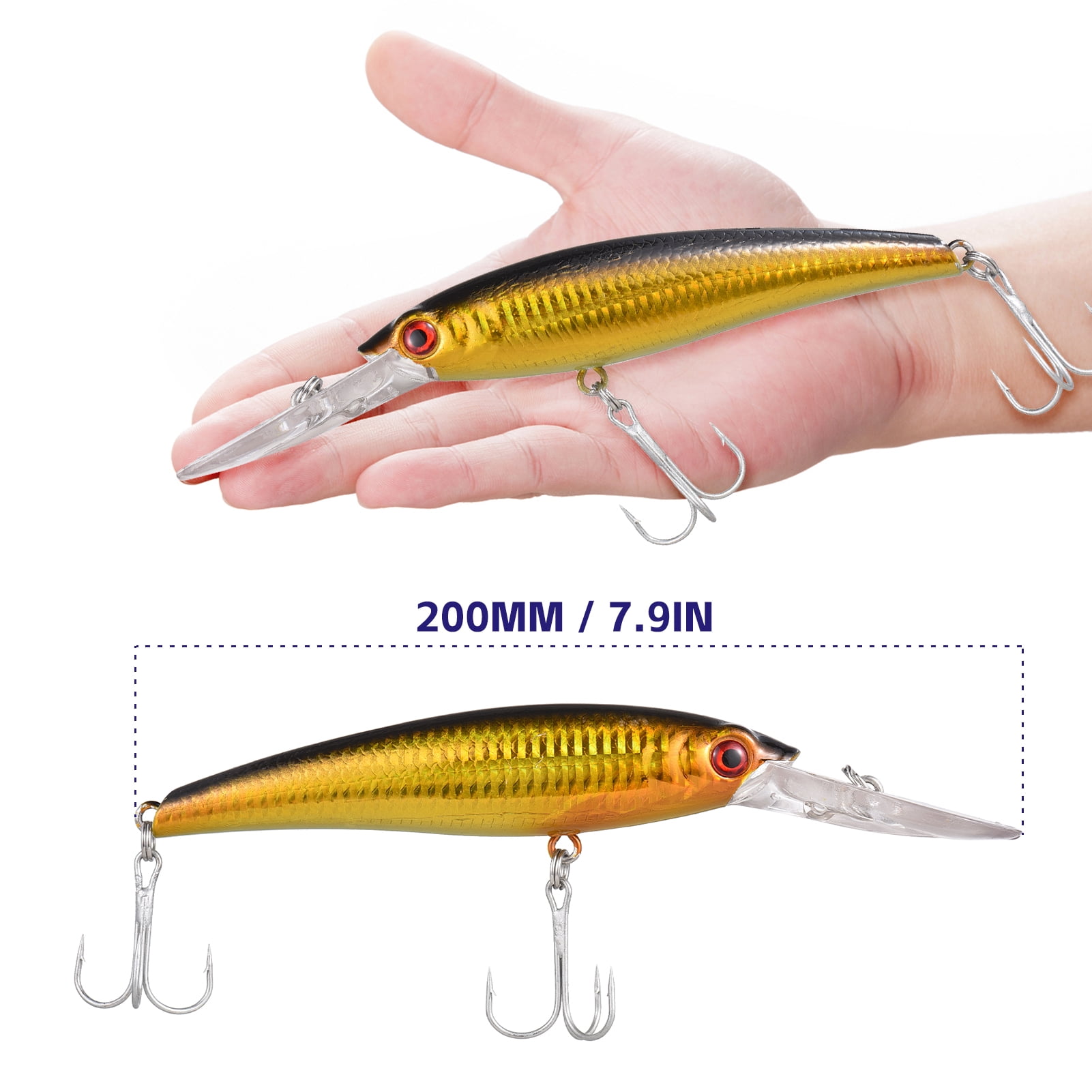 Arealer Ultra Long Casting Fishing Lure 20cm Saltwater Sinking Minnow  Fishing Bait Fishing Tackle 2 Hook Big Seabass Hard Bait 