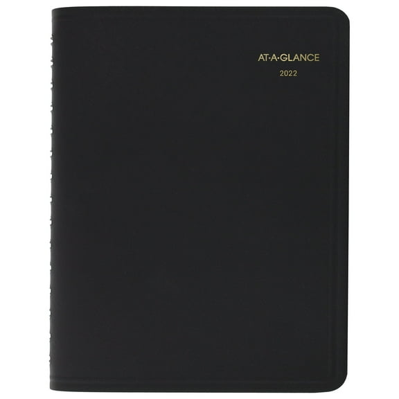 AT-A-GLANCE 2022 Four Person Group Daily Appointment Book, Black, Large, 8" x 11", Daily