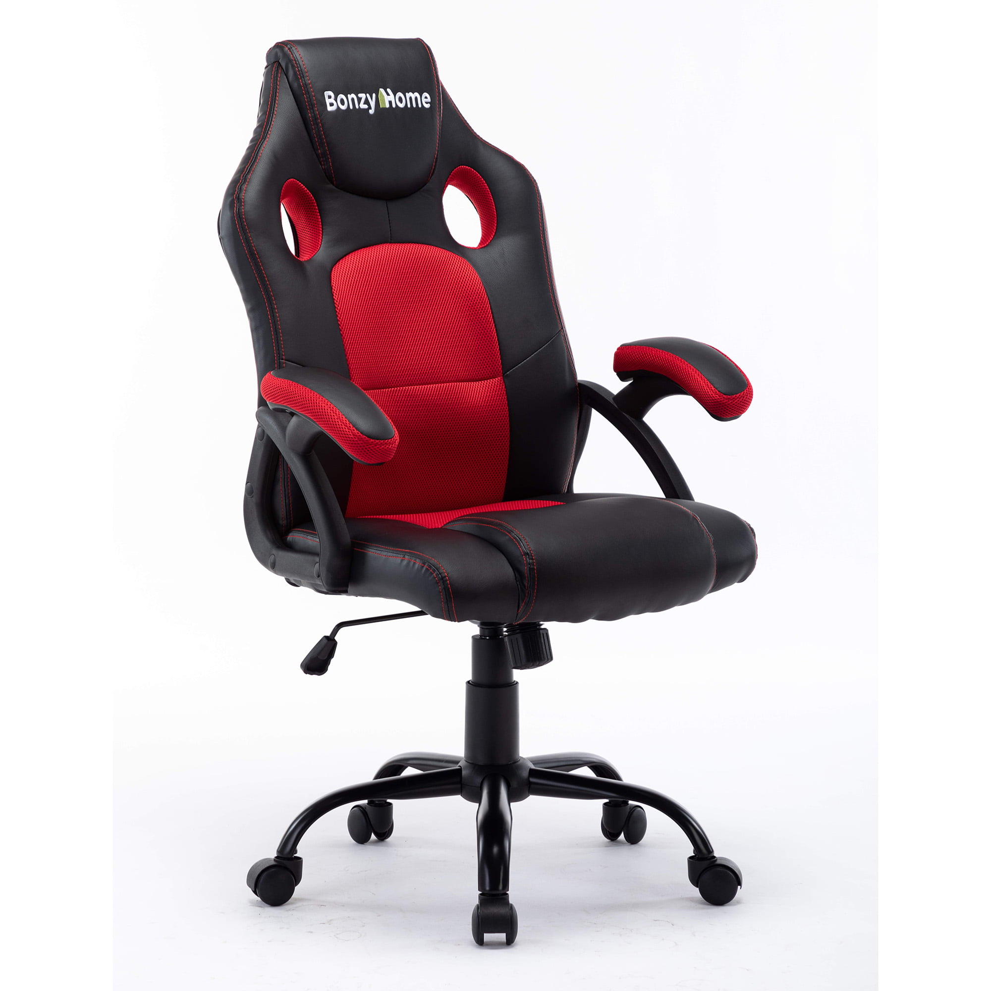 Pink Bonzy Home Gaming Chair Racing Style Office Swivel Computer Desk Chair Ergonomic Conference Chair Work Chair with Lumbar Support PU Leather