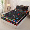 thumbnail image 2 of Erosebridal Multicolor Brick Zipper Twin Comforter Sets with Fitted Sheet and 2 Pillowcases,Cartoon Plaid Toy Print Zipper Bedding Set For Boys,Polkadot Reversible,4pcs, 2 of 7