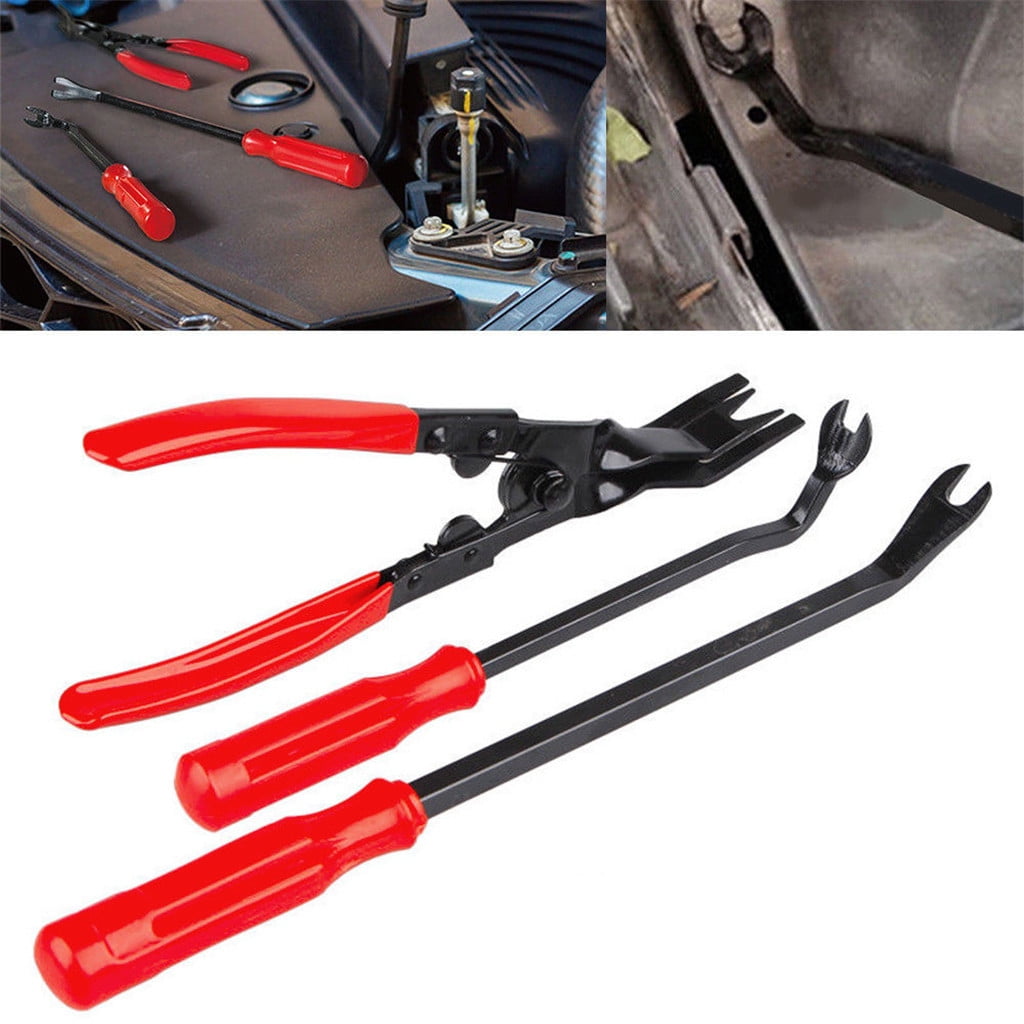 3pc Quality Car Door Panel Clips Pliers Trim Removal Fastener Puller
