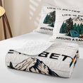 thumbnail image 4 of Catabedysis Minimal Camping Quilt Full,Campfire Tent Print Full Bedspread Sets For Boys,Multicolor,3 Pieces, 4 of 7
