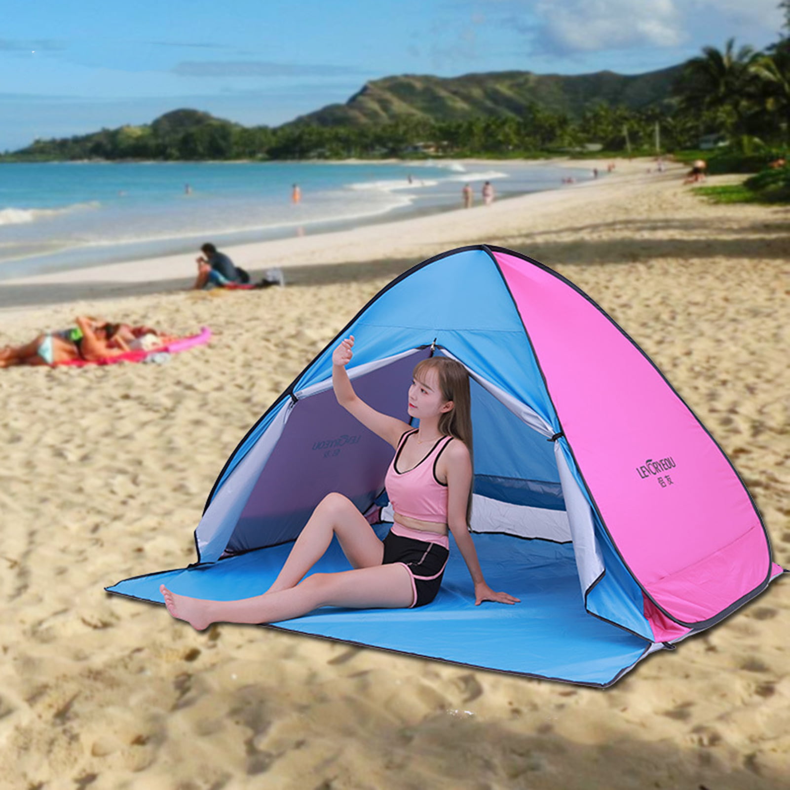 Automatic Pop Up Beach Tent Sun Shade Camping Tent Outdoor Fishing Canopy Awning 