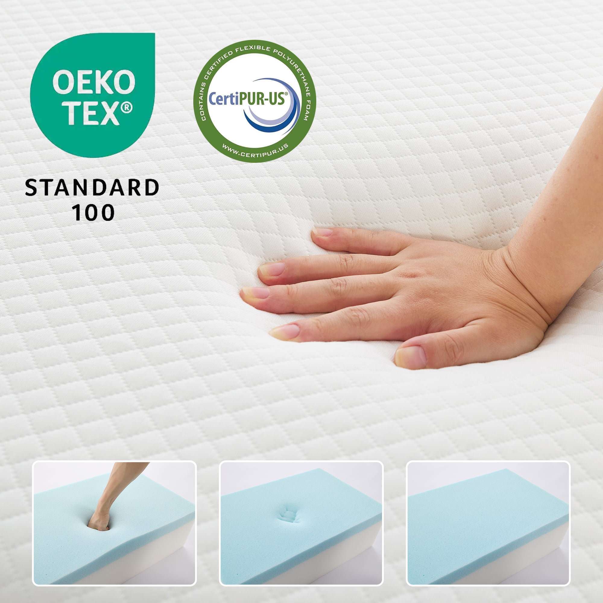 Leovanni 6" Gel Memory Foam Mattress, Twin - 2-Layer Design with Removable & Washable Cover, Medium Firm Support, CertiPUR-US Certified