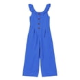 thumbnail image 7 of Sokhug Women's Wide Leg Jumpsuit Ruffle Strap Button Front Casual Loose Fit Summer Romper Overalls with Pockets, 7 of 7
