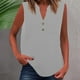 thumbnail image 2 of Camiseta sin mangas de verano para mujer, corte holgado, plisada, cuello en V, sin mangas, fluida, informal, 2 of 5