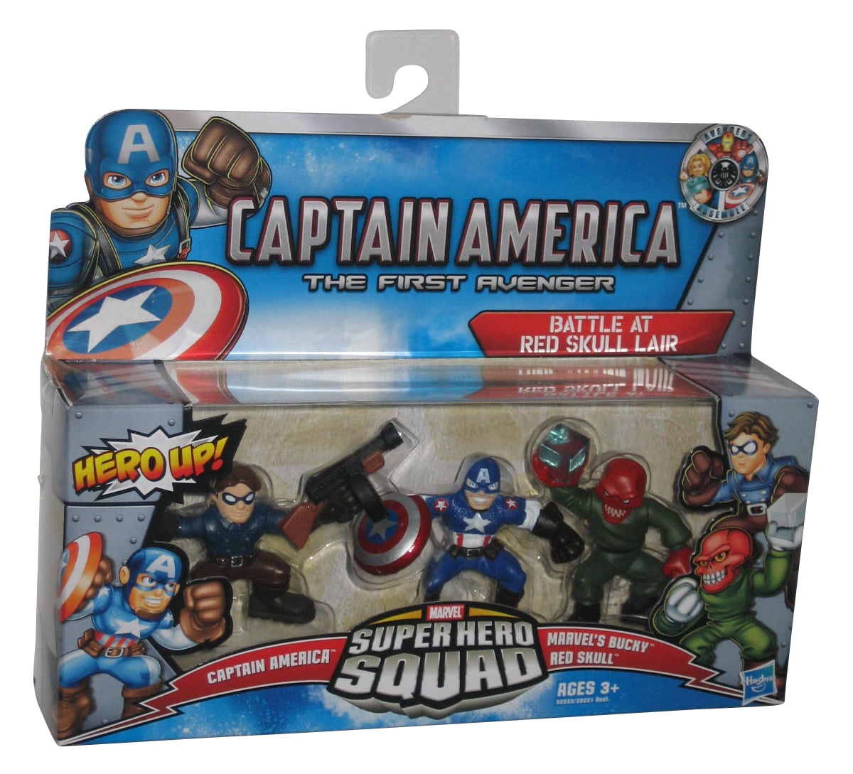 PLAYSKOOL Captain America POWER UP MARVEL SUPER HERO SQUAD ACTION FIGURE TOYS 