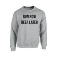 thumbnail image 1 of Drôle Courir Maintenant Bière Plus Tard Graphique Sweat-Shirt Gris pour Hommes, 1 of 1