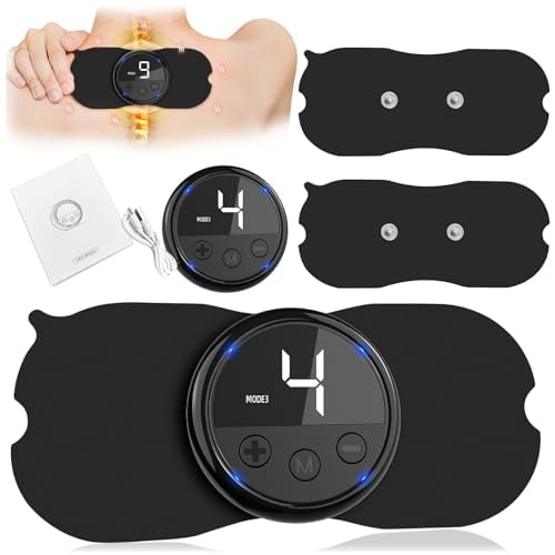 Intelligent Wireless TENS Unit Muscle Stimulator TENS & EMS Device,Electronic Pulse Rechargeable Deep Tissue Mini Body Massager Machine for Back Shoulder Leg Neck Pain Relief