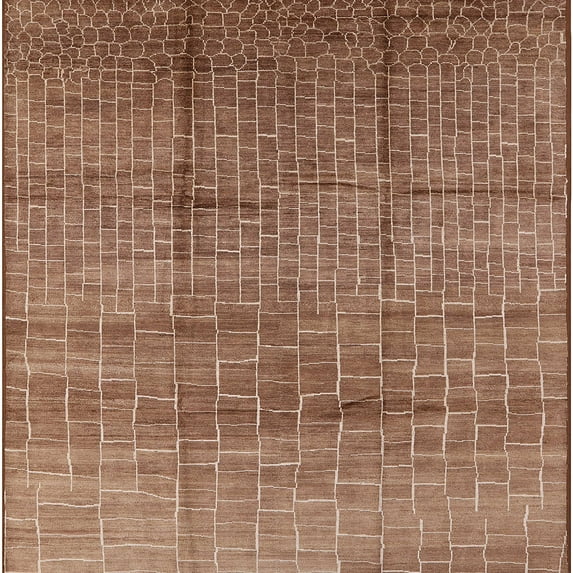 Ahgly Company Indoor Square Mid-Century Modern Light Copper Gold Solid Area Rugs, 6' Square