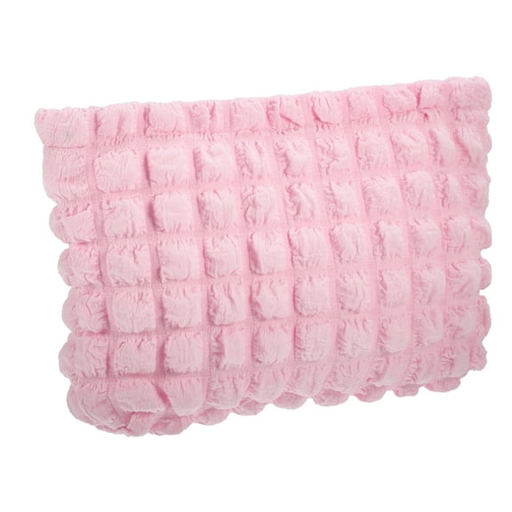 Unique Bargains Bubble Cloud Cosmetic Bag Zipper Checkered Makeup Bags Cute Large Capacity Makeup Pouch Pink