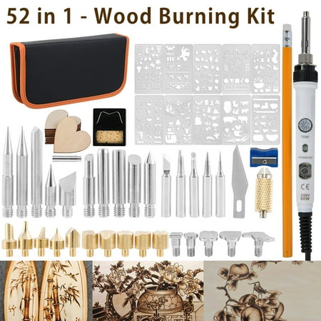 

Wood Burning Kit Adjustable Temperature 200°C~450°C Wood Burner Soldering Pen 60W Hand-held Wood Burning Tool with Soldering Iron Tips for Embossing Carving Soldering